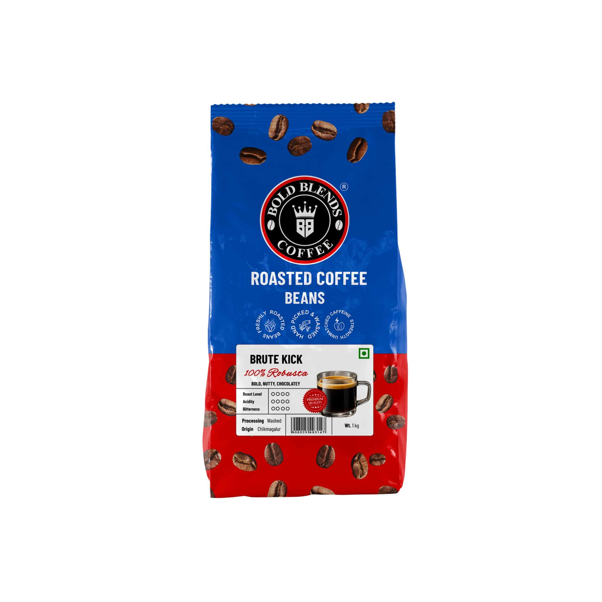 100% Robusta (Brute Kick) I Roasted Coffee Beans 1kg 1 100% Robusta (Brute Kick) I Roasted Coffee Beans 1kg