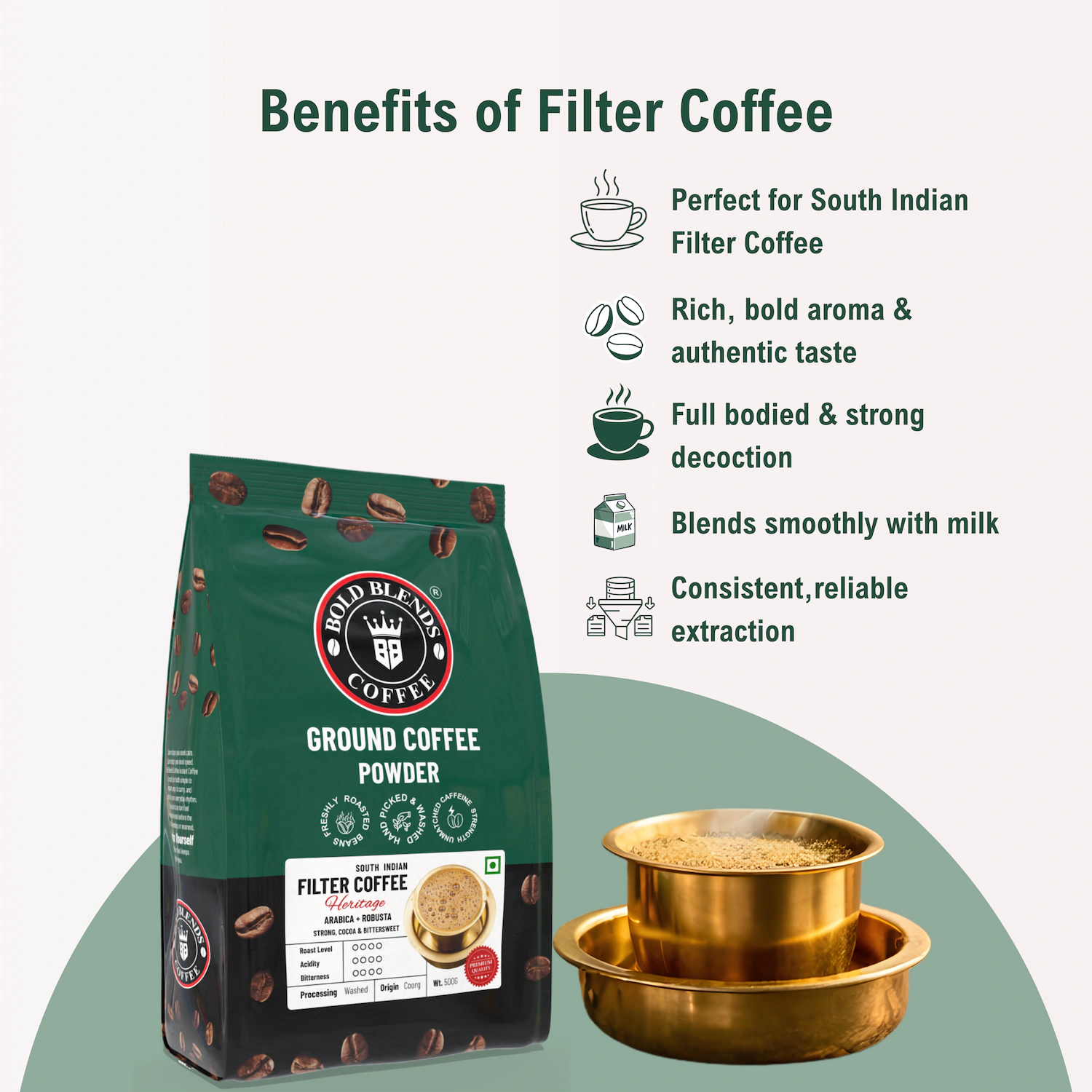 100% Pure South Indian (Heritage) Filter Coffee Powder 500g - Image 3