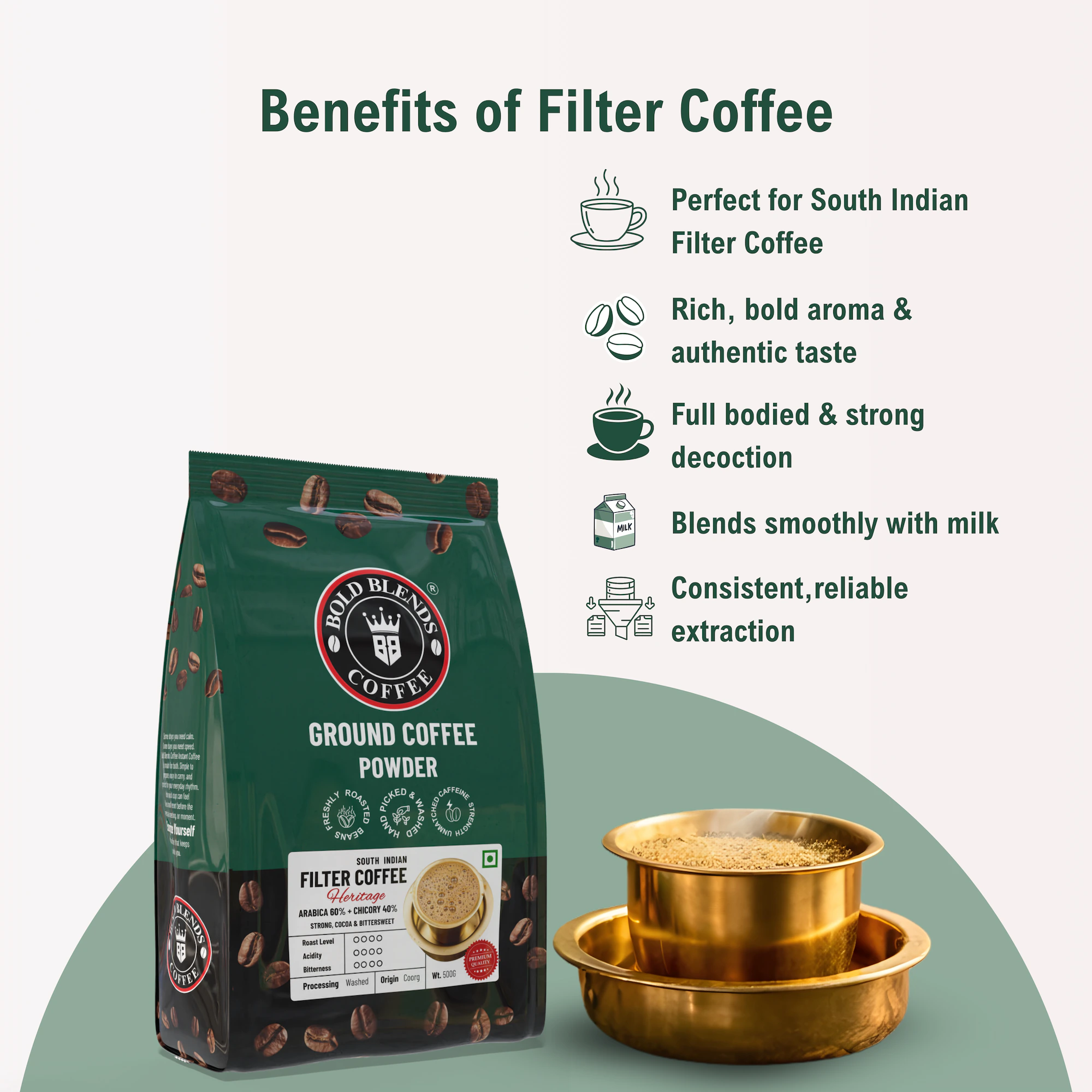 South Indian (Heritage) I Filter Coffee Powder 60:40 Blend 500g - Image 5