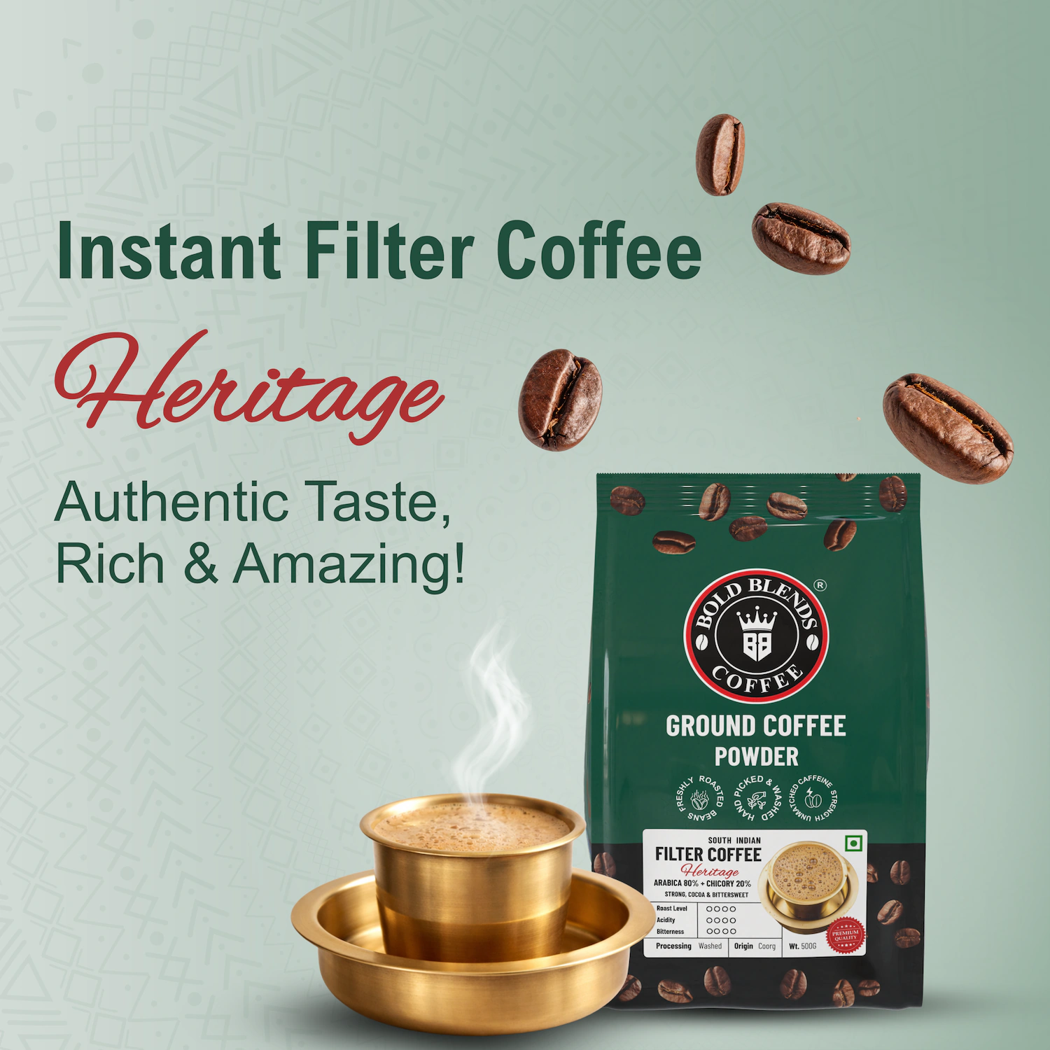 South Indian (Heritage) I Filter Coffee 80:20 Blend 500g - Image 2