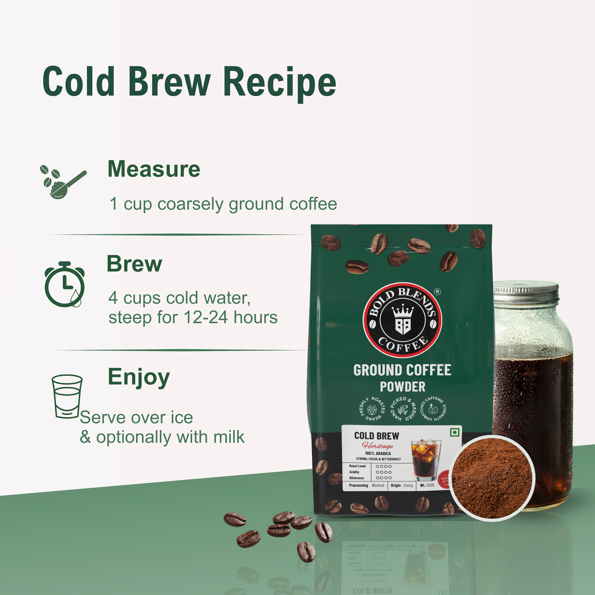 100% Arabica Cold Brew I Coffee Coarse Grind 500g - Image 9