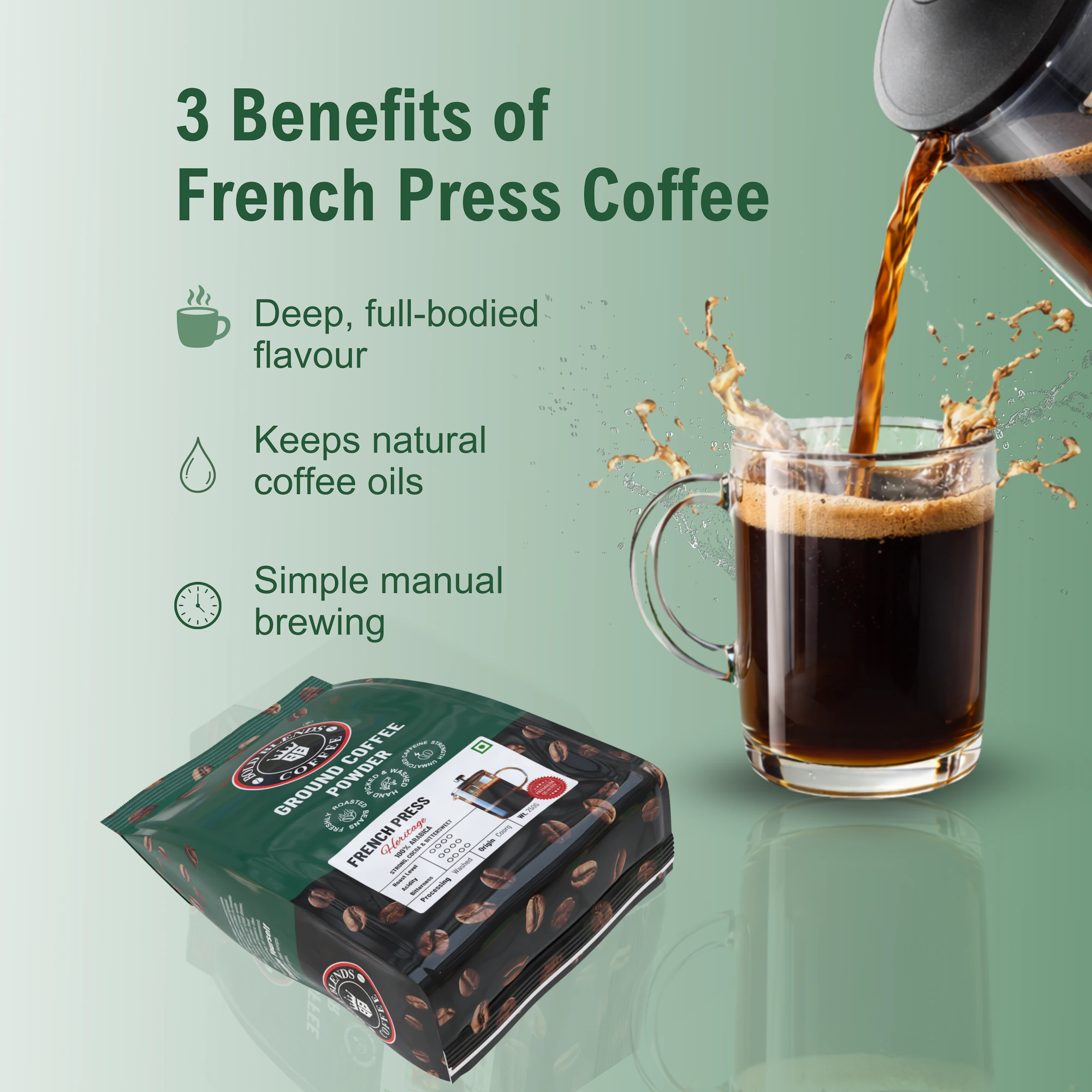 100% Arabica French Press I Coffee Powder 500g - Image 3