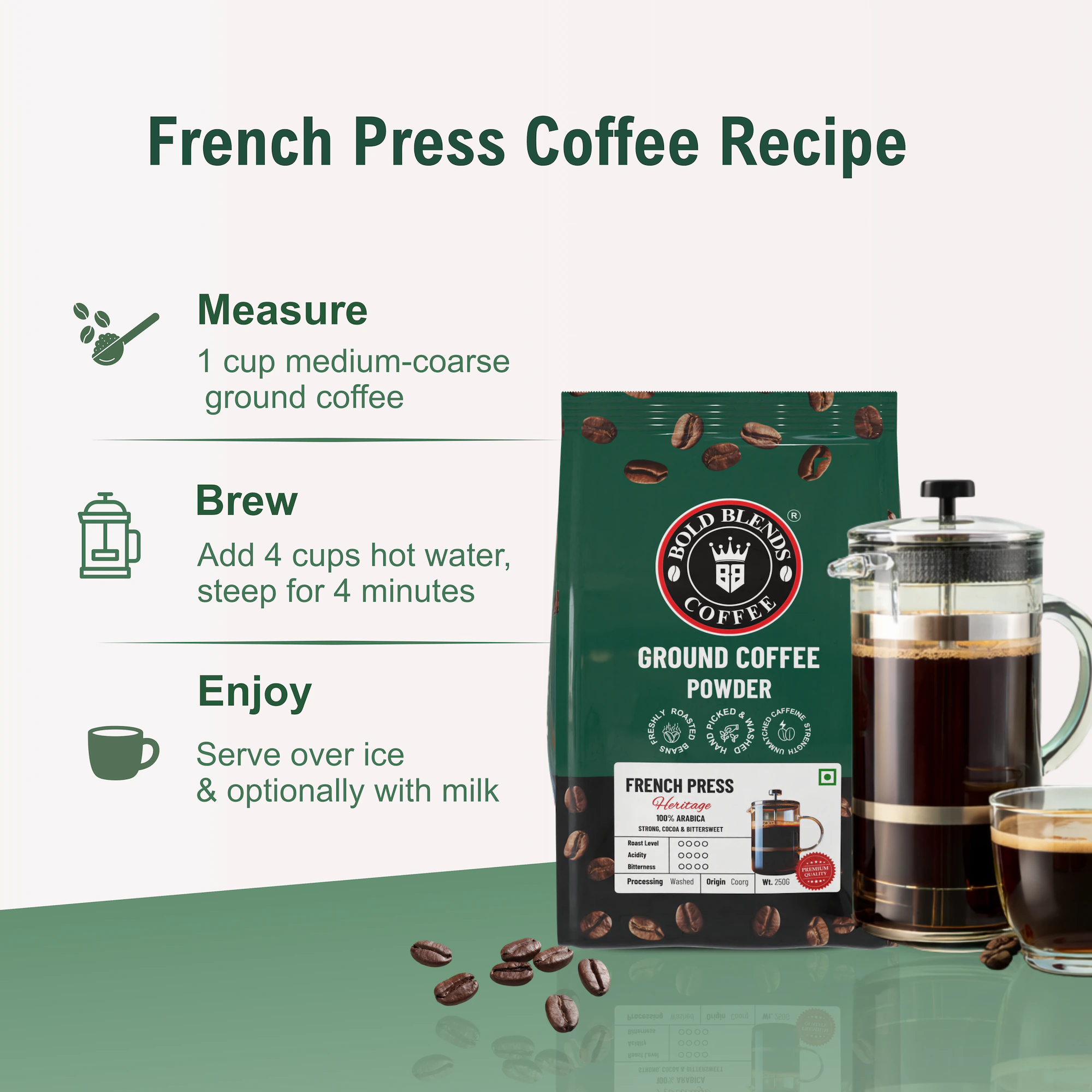 100% Arabica French Press I Coffee Powder 500g - Image 10